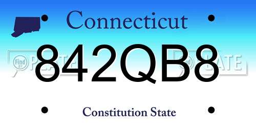842QB8 Connecticut License Plate