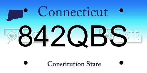 842QBS Connecticut License Plate