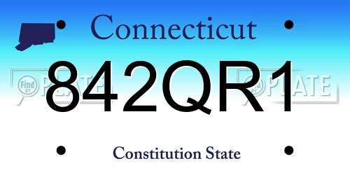842QR1 Connecticut License Plate