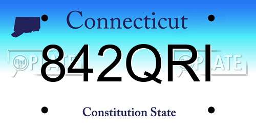 842QRI Connecticut License Plate