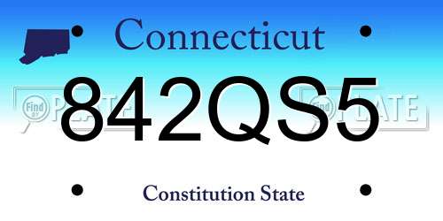 842QS5 Connecticut License Plate
