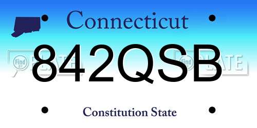 842QSB Connecticut License Plate