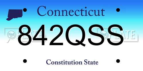 842QSS Connecticut License Plate