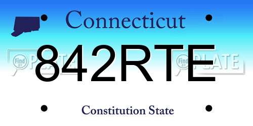 842RTE Connecticut License Plate