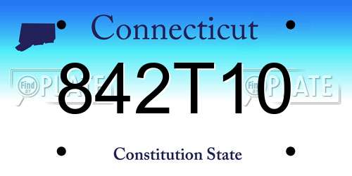 842T10 Connecticut License Plate