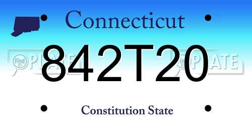 842T20 Connecticut License Plate