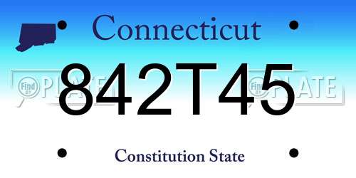 842T45 Connecticut License Plate