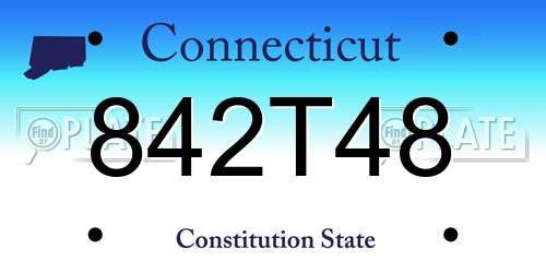 842T48 Connecticut License Plate