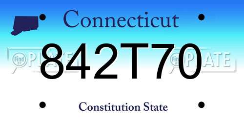 842T70 Connecticut License Plate