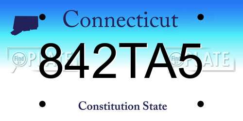 842TA5 Connecticut License Plate