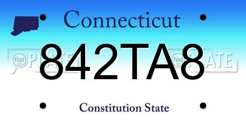 842TA8 Connecticut License Plate