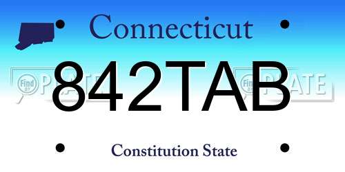 842TAB Connecticut License Plate