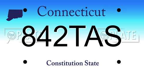 842TAS Connecticut License Plate