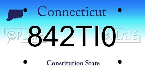 842TI0 Connecticut License Plate