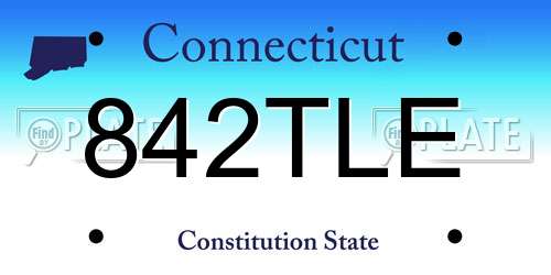 842TLE Connecticut License Plate