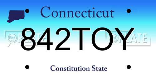 842TOY Connecticut License Plate