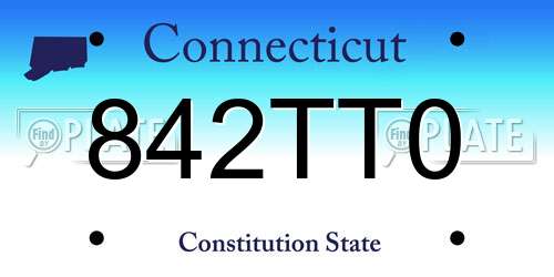 842TT0 Connecticut License Plate