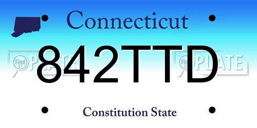 842TTD Connecticut License Plate