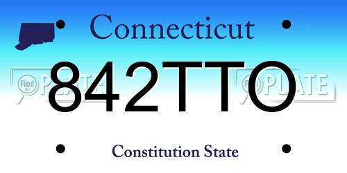 842TTO Connecticut License Plate