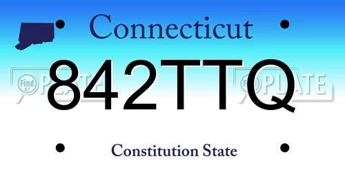 842TTQ Connecticut License Plate