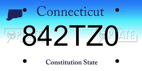 842TZ0 Connecticut License Plate