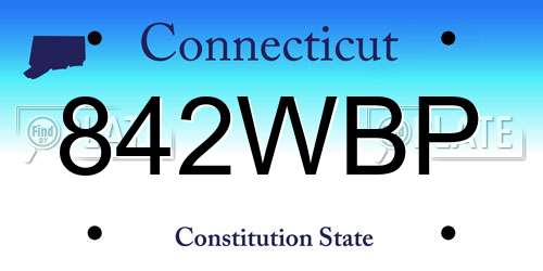 842WBP Connecticut License Plate