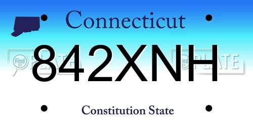 842XNH Connecticut License Plate