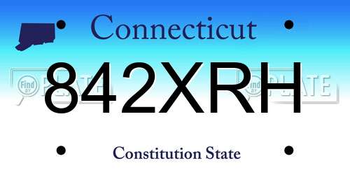 842XRH Connecticut License Plate