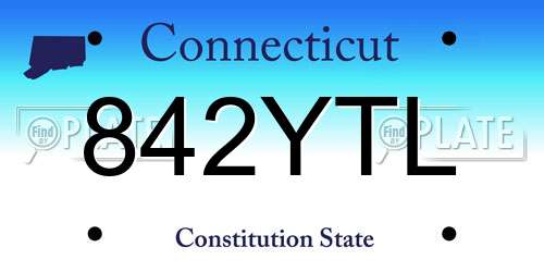 842YTL Connecticut License Plate