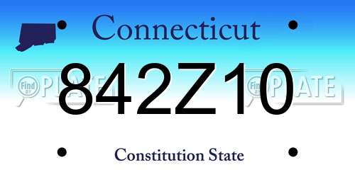 842Z10 Connecticut License Plate
