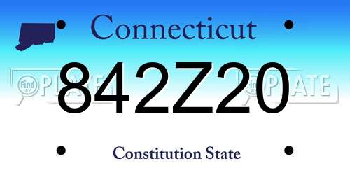842Z20 Connecticut License Plate