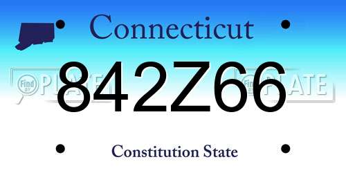 842Z66 Connecticut License Plate