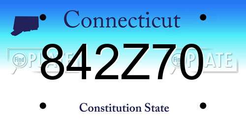 842Z70 Connecticut License Plate
