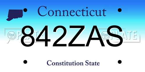 842ZAS Connecticut License Plate