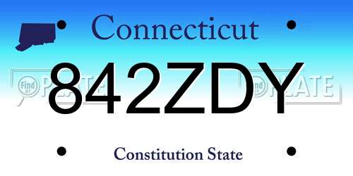 842ZDY Connecticut License Plate