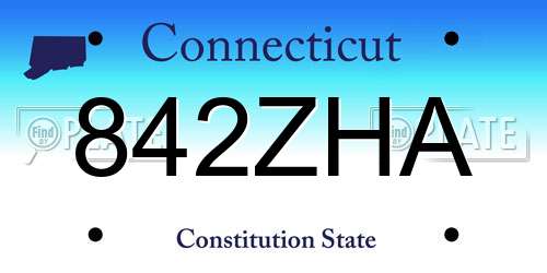 842ZHA Connecticut License Plate