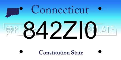 842ZI0 Connecticut License Plate