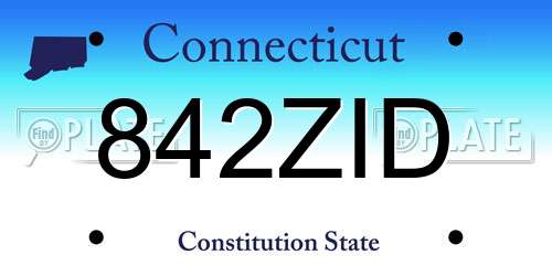 842ZID Connecticut License Plate