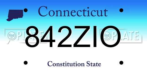 842ZIO Connecticut License Plate