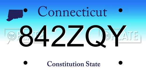 842ZQY Connecticut License Plate
