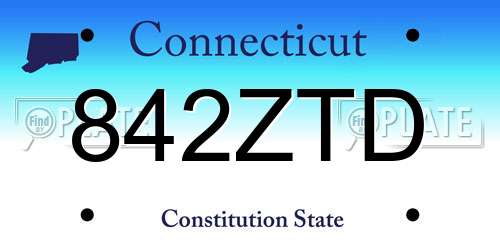 842ZTD Connecticut License Plate