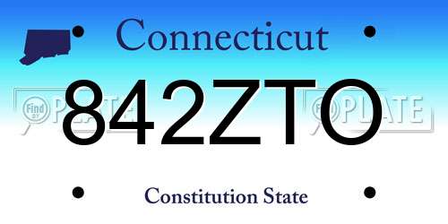 842ZTO Connecticut License Plate