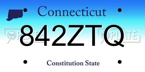 842ZTQ Connecticut License Plate
