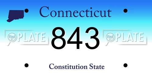 843 Connecticut License Plate