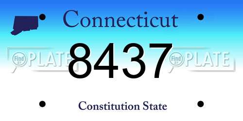 8437 Connecticut License Plate