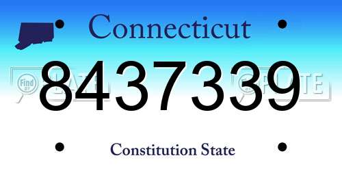 8437339 Connecticut License Plate