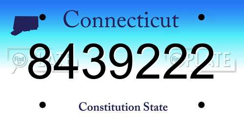 8439222 Connecticut License Plate