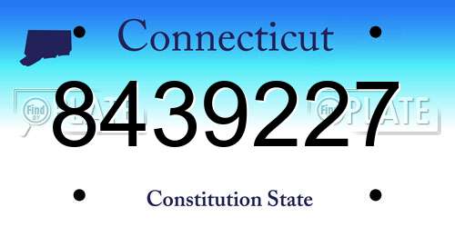 8439227 Connecticut License Plate