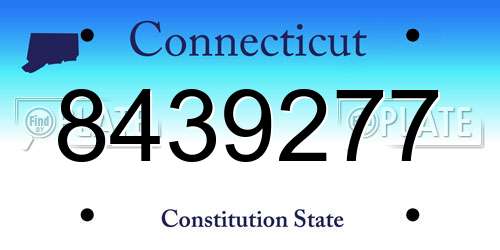 8439277 Connecticut License Plate