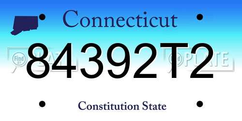 84392T2 Connecticut License Plate